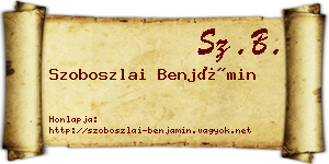 Szoboszlai Benjámin névjegykártya
