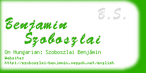 benjamin szoboszlai business card